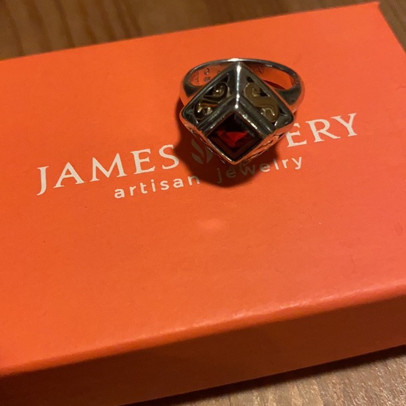 Rare James Avery Garnet gold and silver ring - Picture 3 of 5